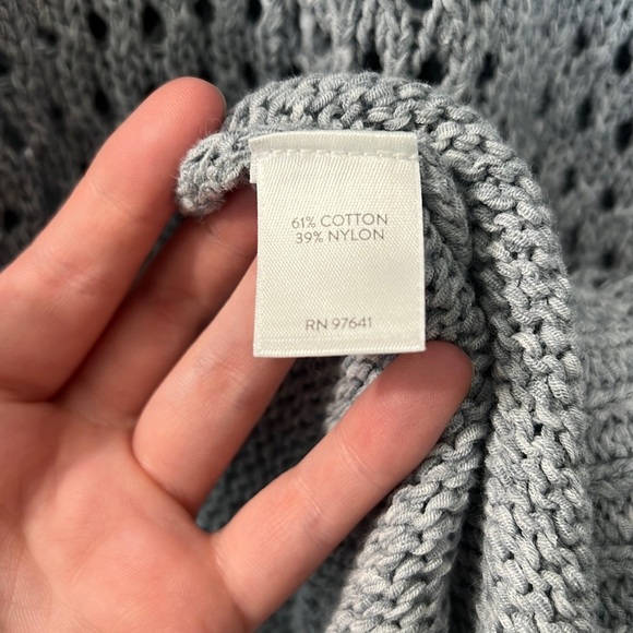 J. Jill- Pure Jill Open Knit Crochet Short Sleeve Tunic - Picture 6 of 7